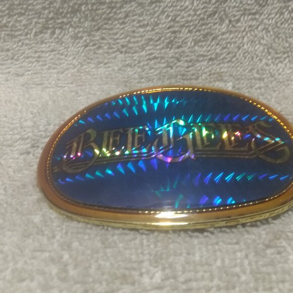 Bee Gees Belt Buckle Pacific 1977 Prizm Blue Gold Oval Mint Condition Rare Find - Picture 5 of 12